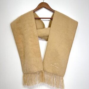 Alpaca Camargo Fringe Scarf‎ Beige 8.5" x 68.25"
